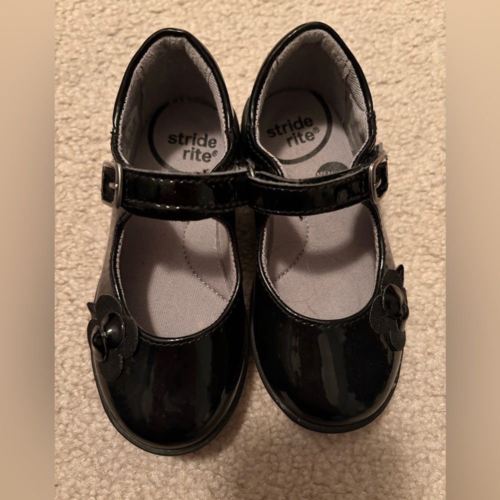 Stride Rite Glossy Black Mary Jane Shoes